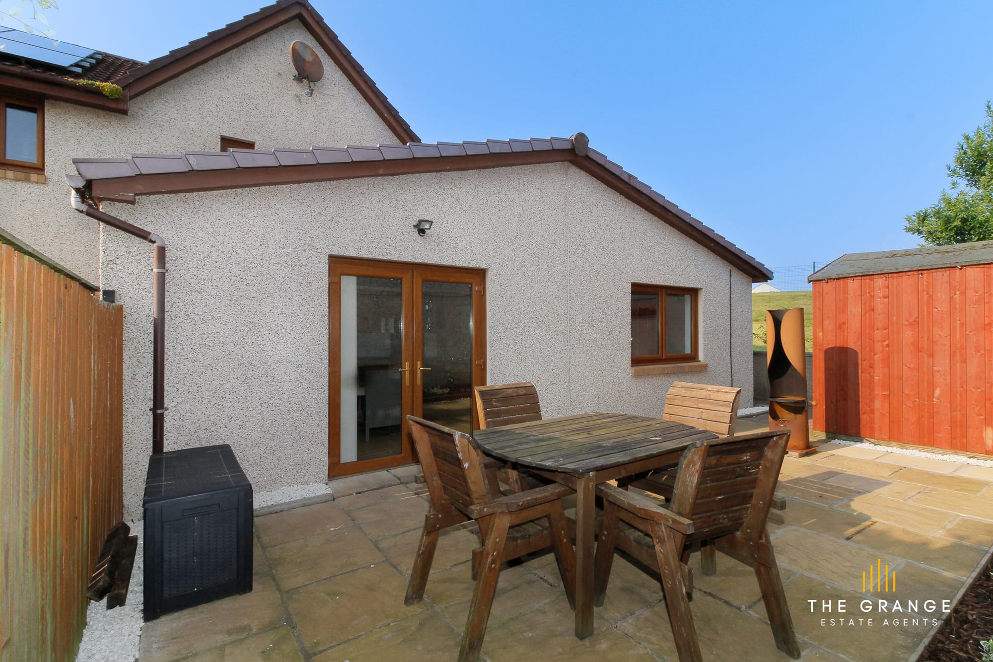 Patio and garden shed