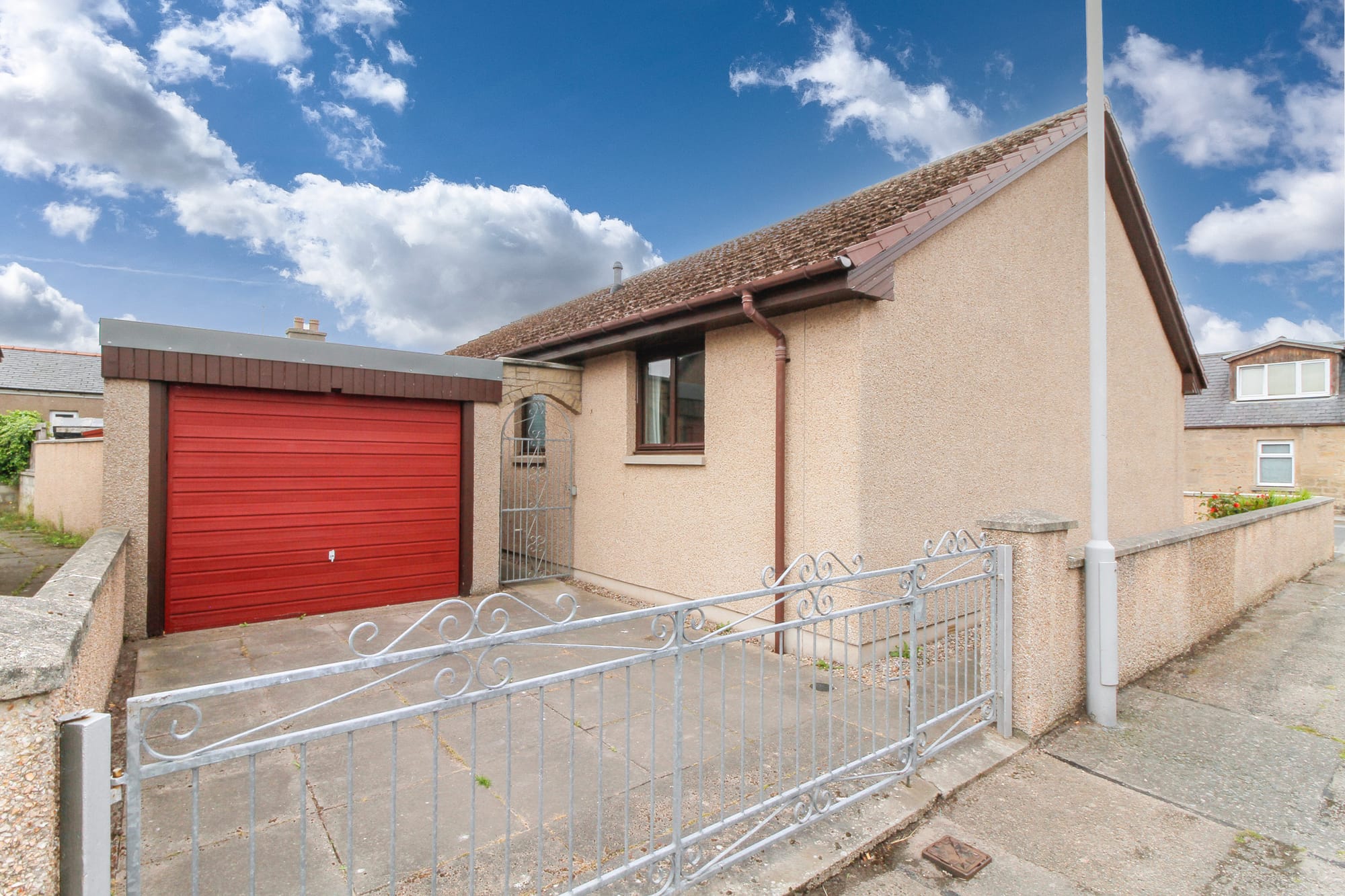 Driveway gate and garage