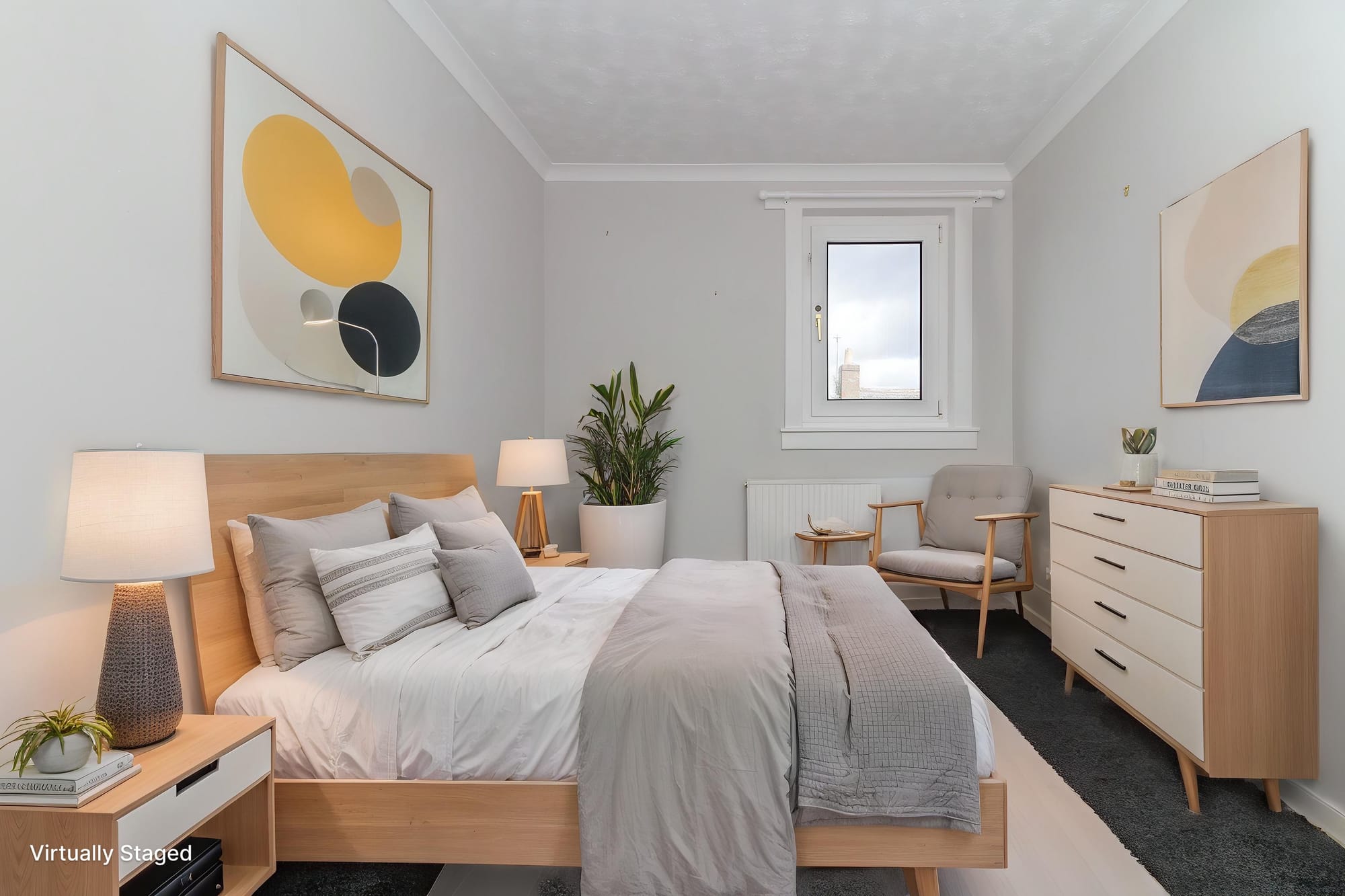 Bedroom 2, virtually staged as a bedroom — second view (not to scale)