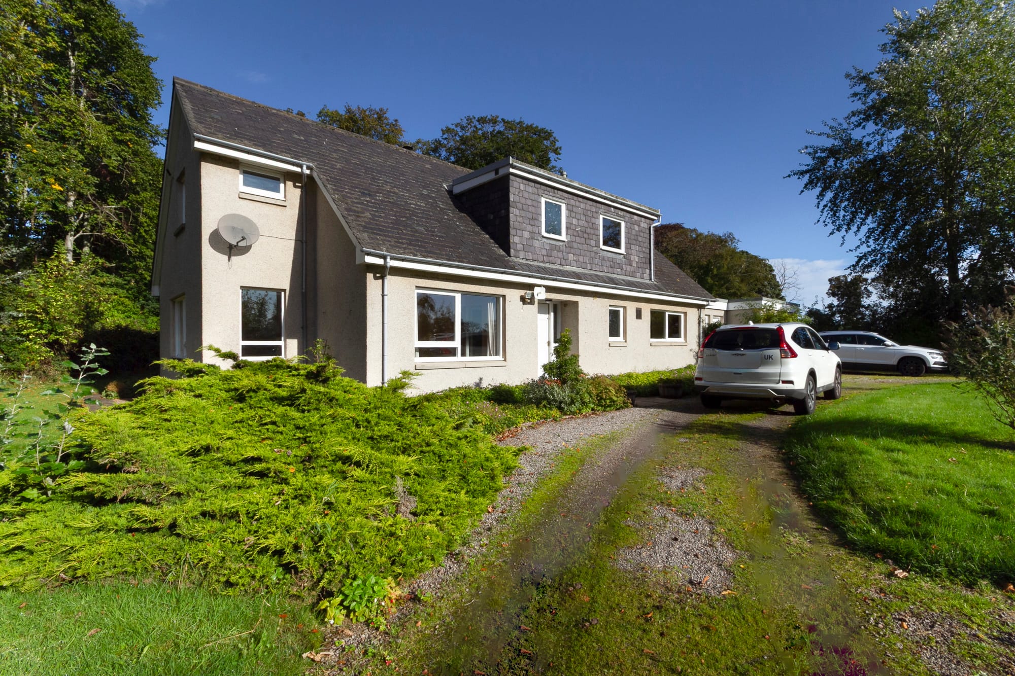 The house seen from the driveway