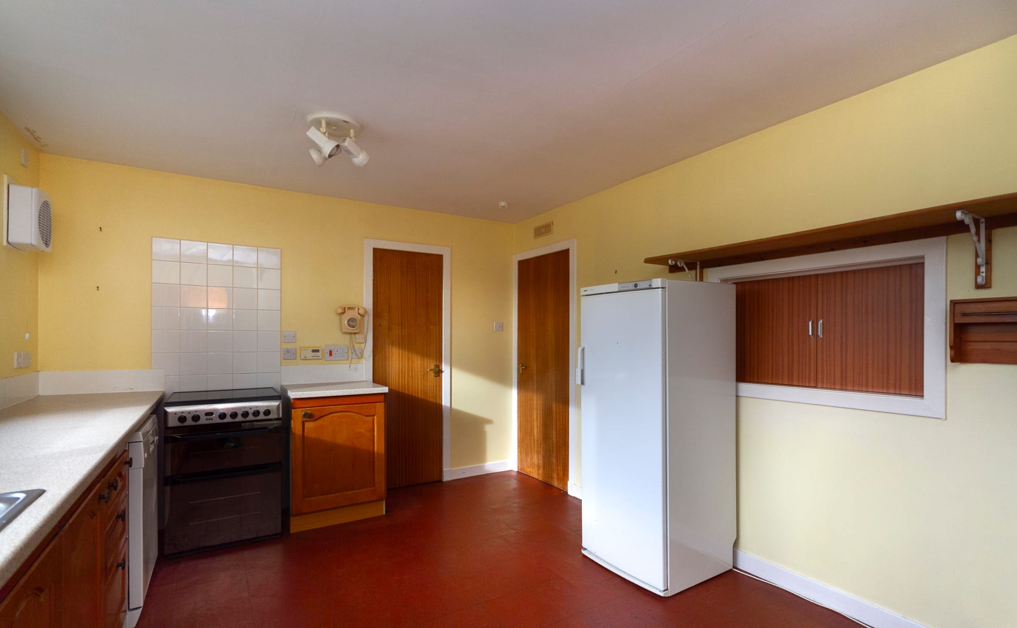 The kitchen from the garden window end
