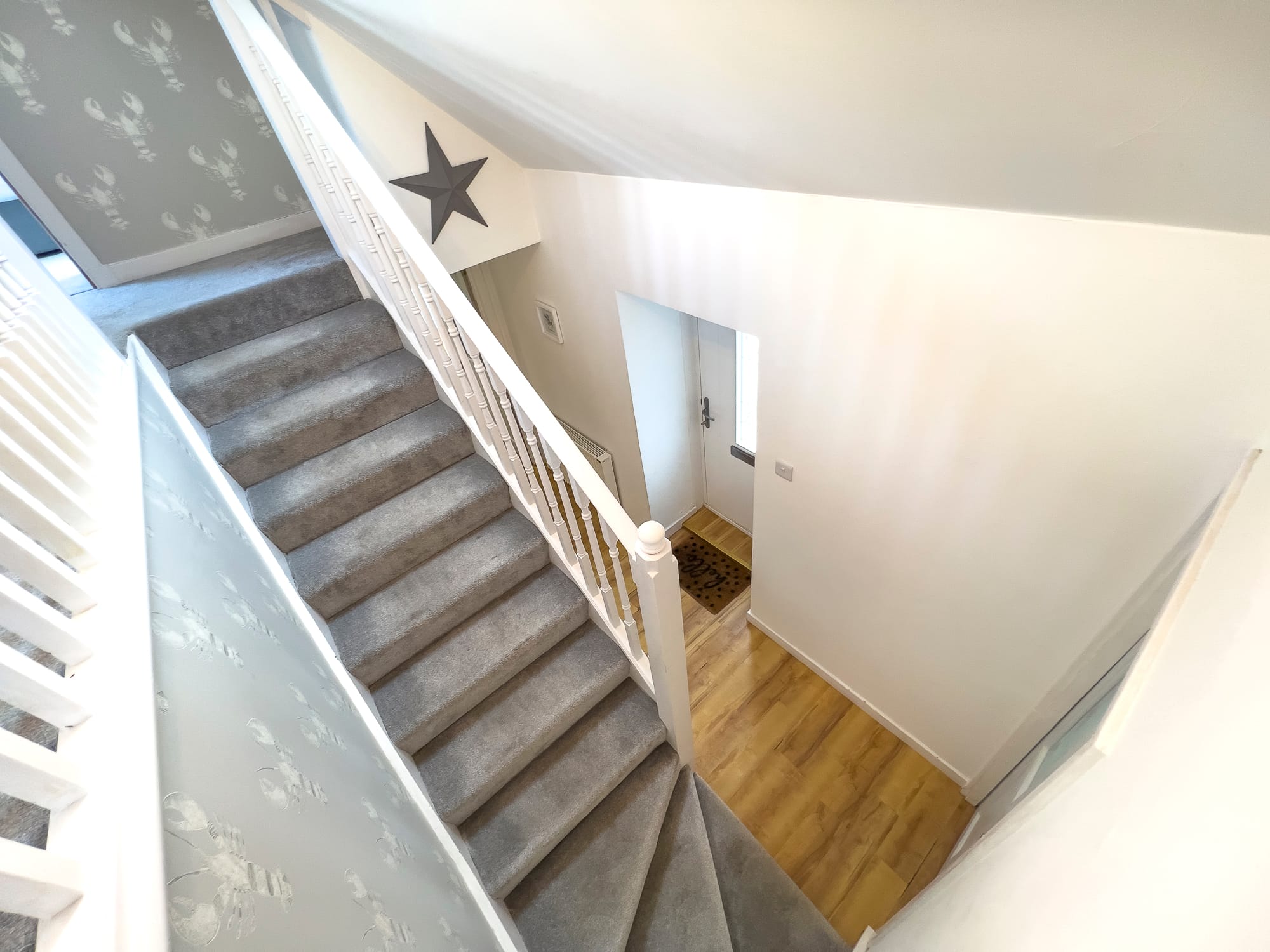 Staircase rising to the first floor — Dunbar Street, Burghead