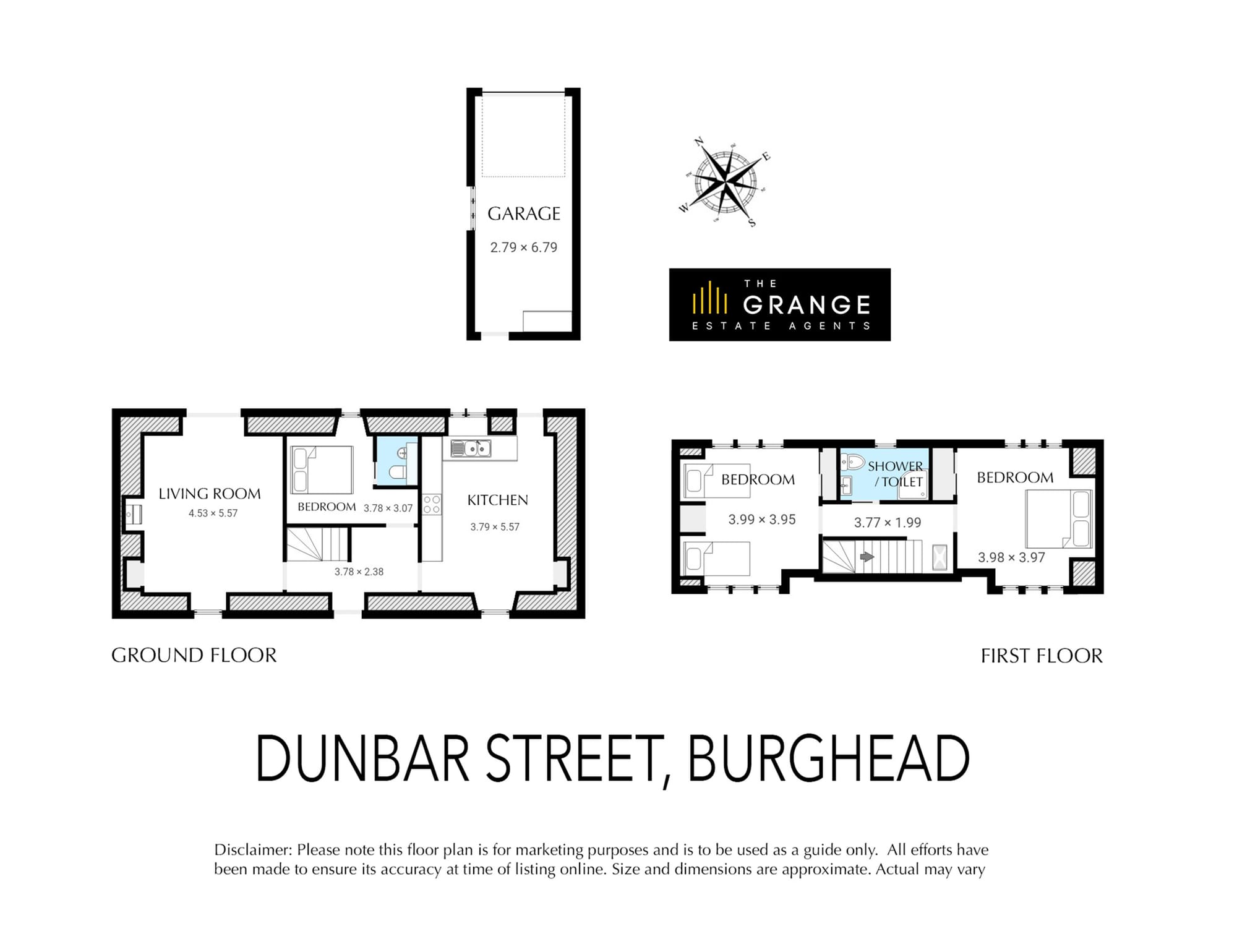 Floor plan of Dunbar Street, Ground and first floor