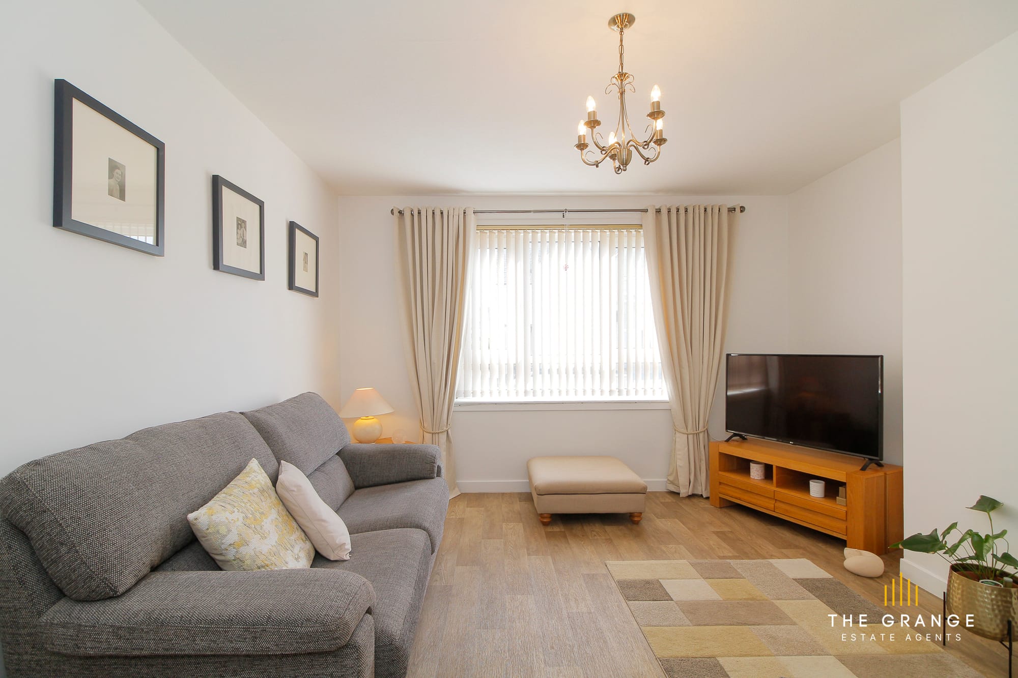 Living room seating and TV area
