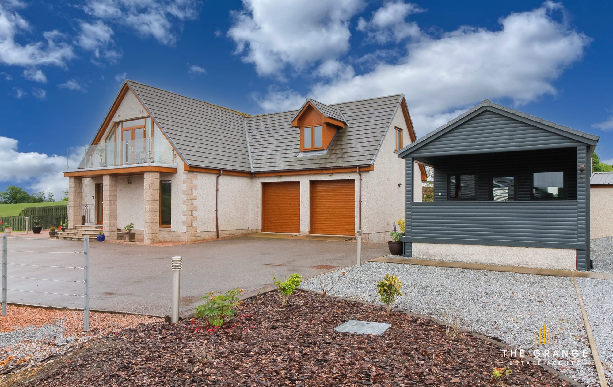 The house and driveway