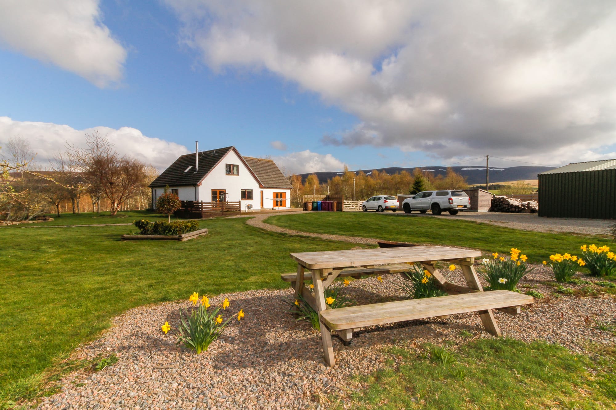 Garden with countryside views