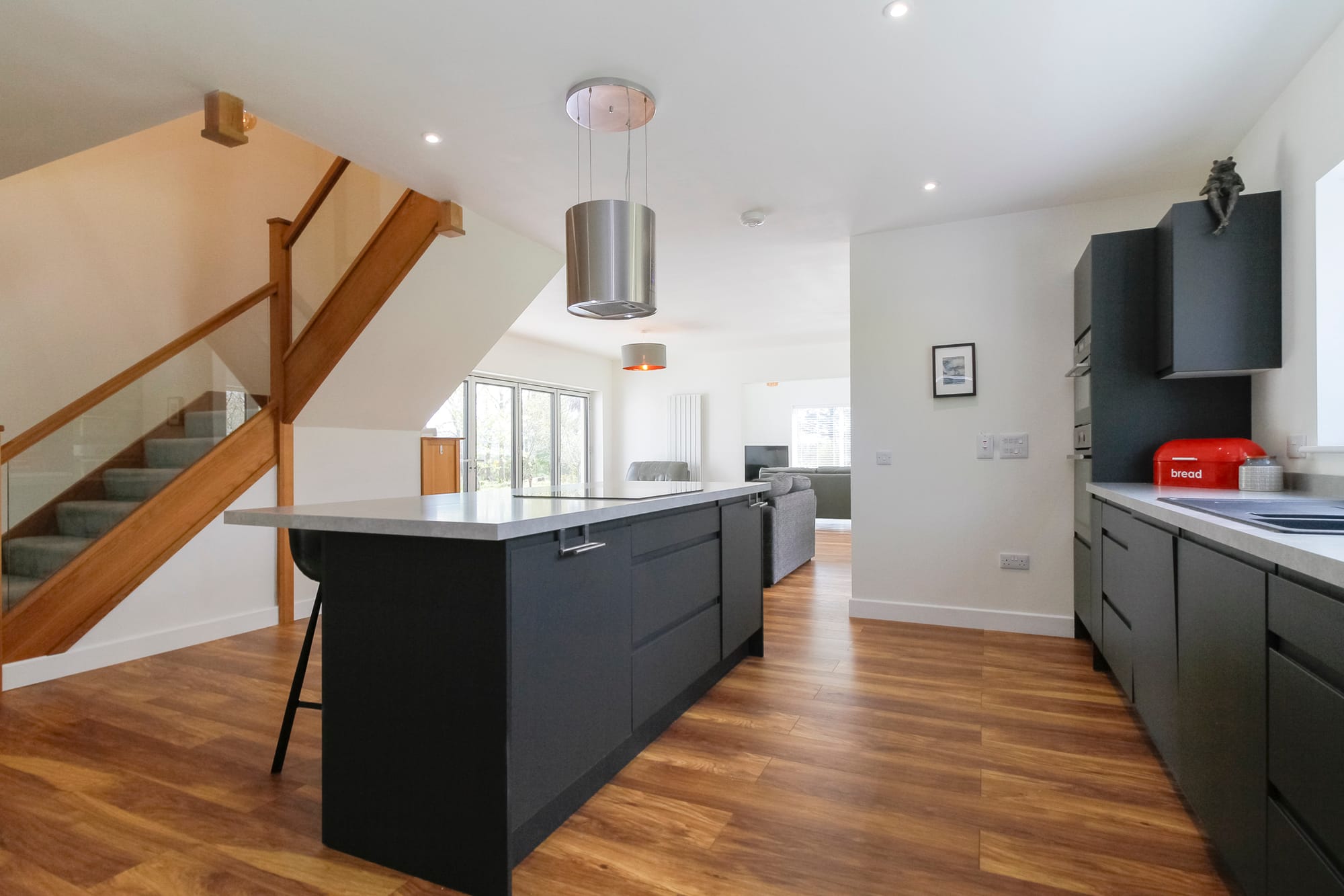 Open-plan kitchen and dining area