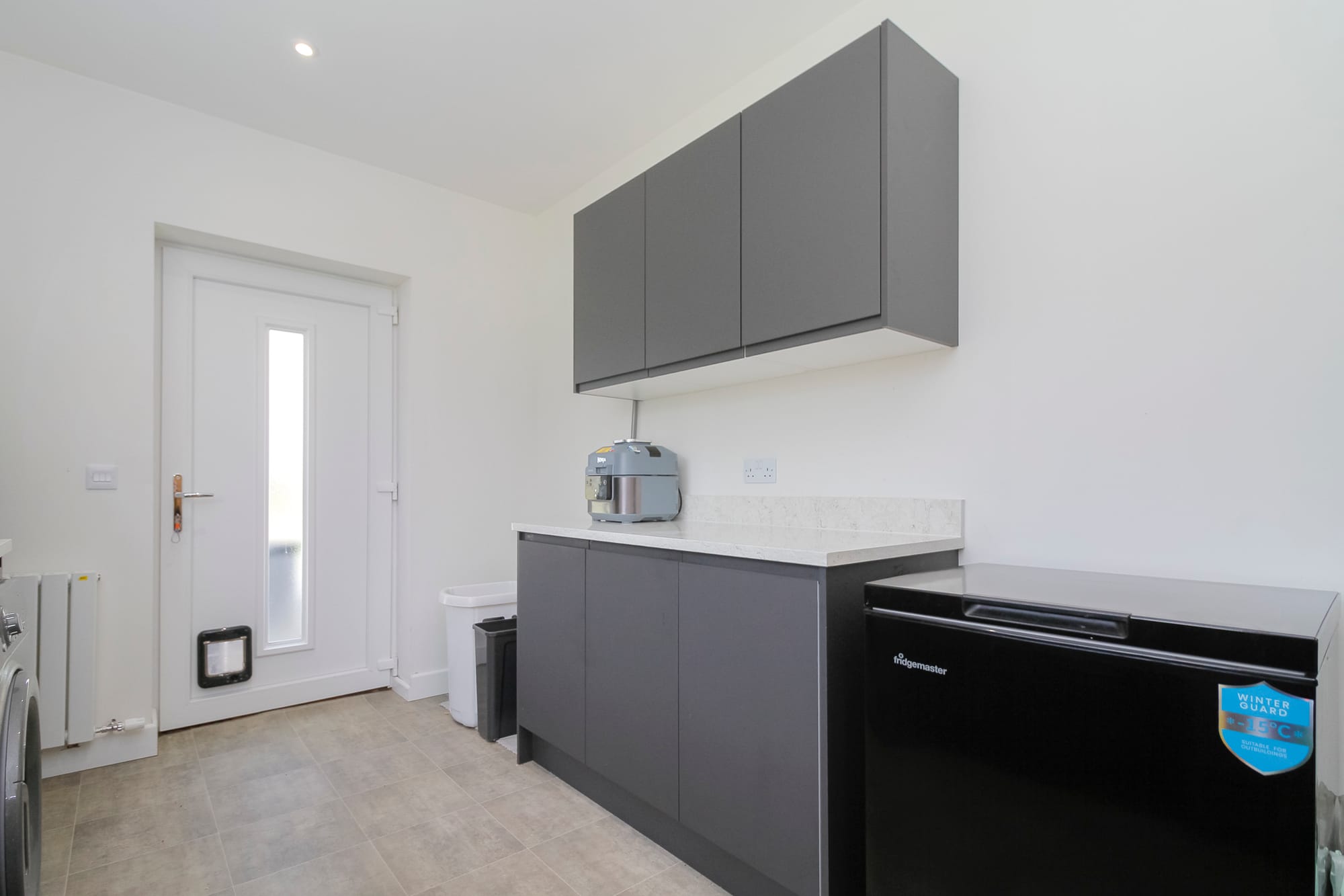 Utility room with rear door