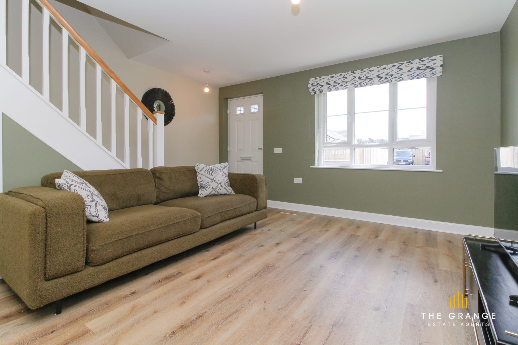 Living room with wood flooring