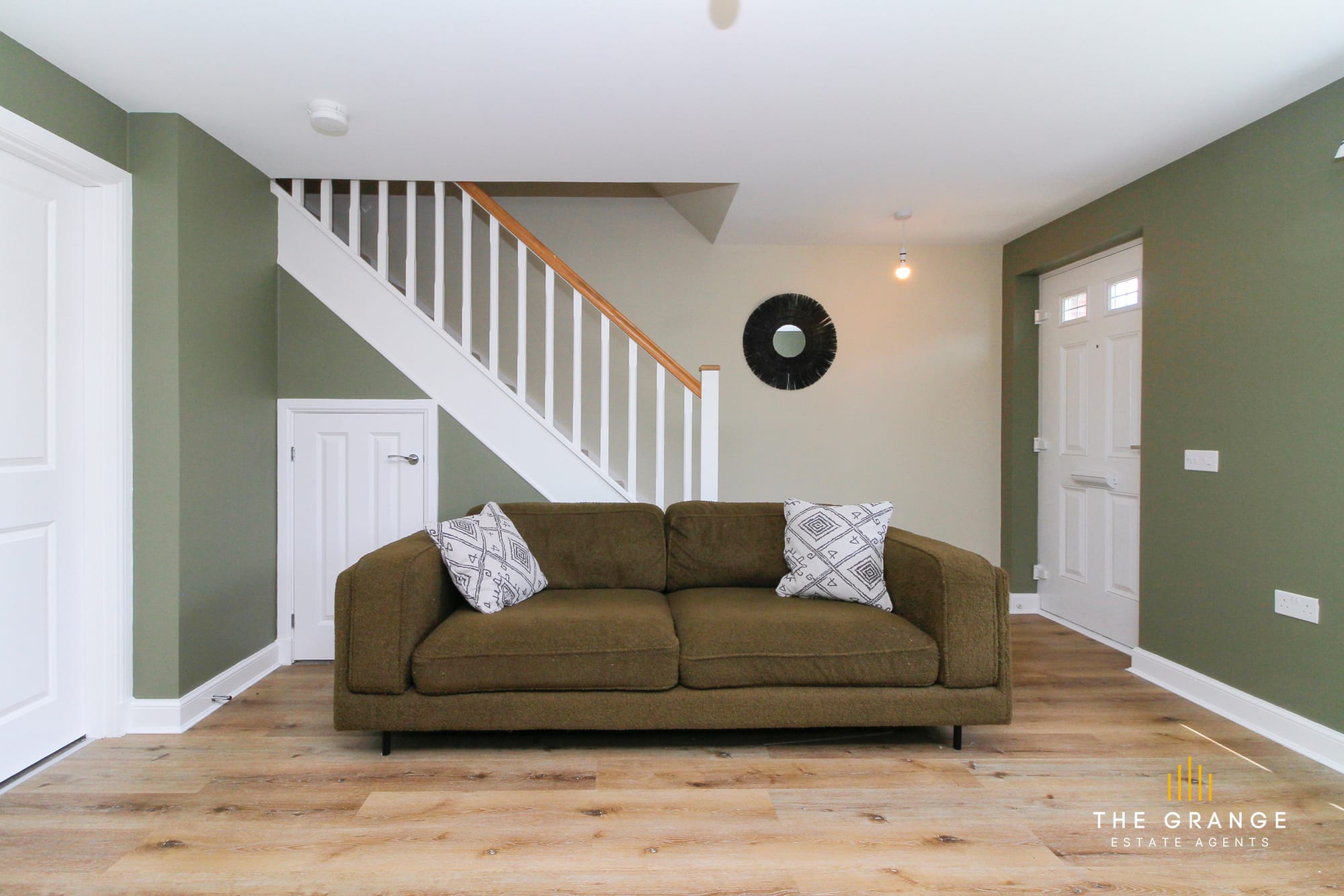 Living room with staircase