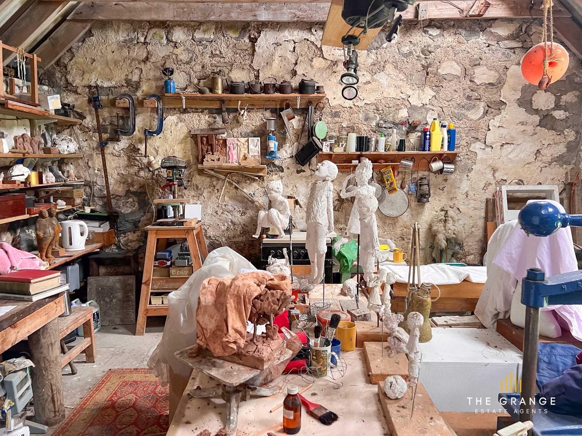 Inside the steading outbuilding