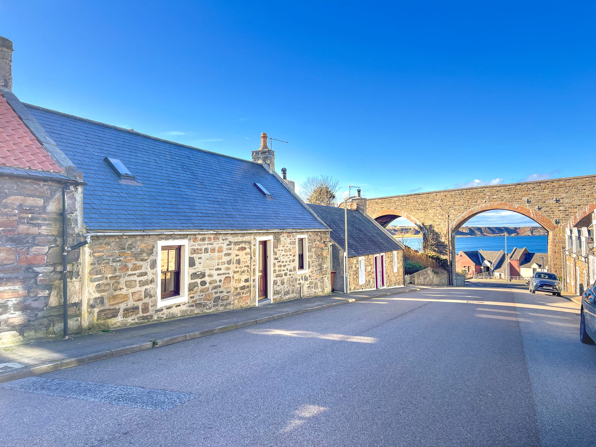 The stone cottage from the street