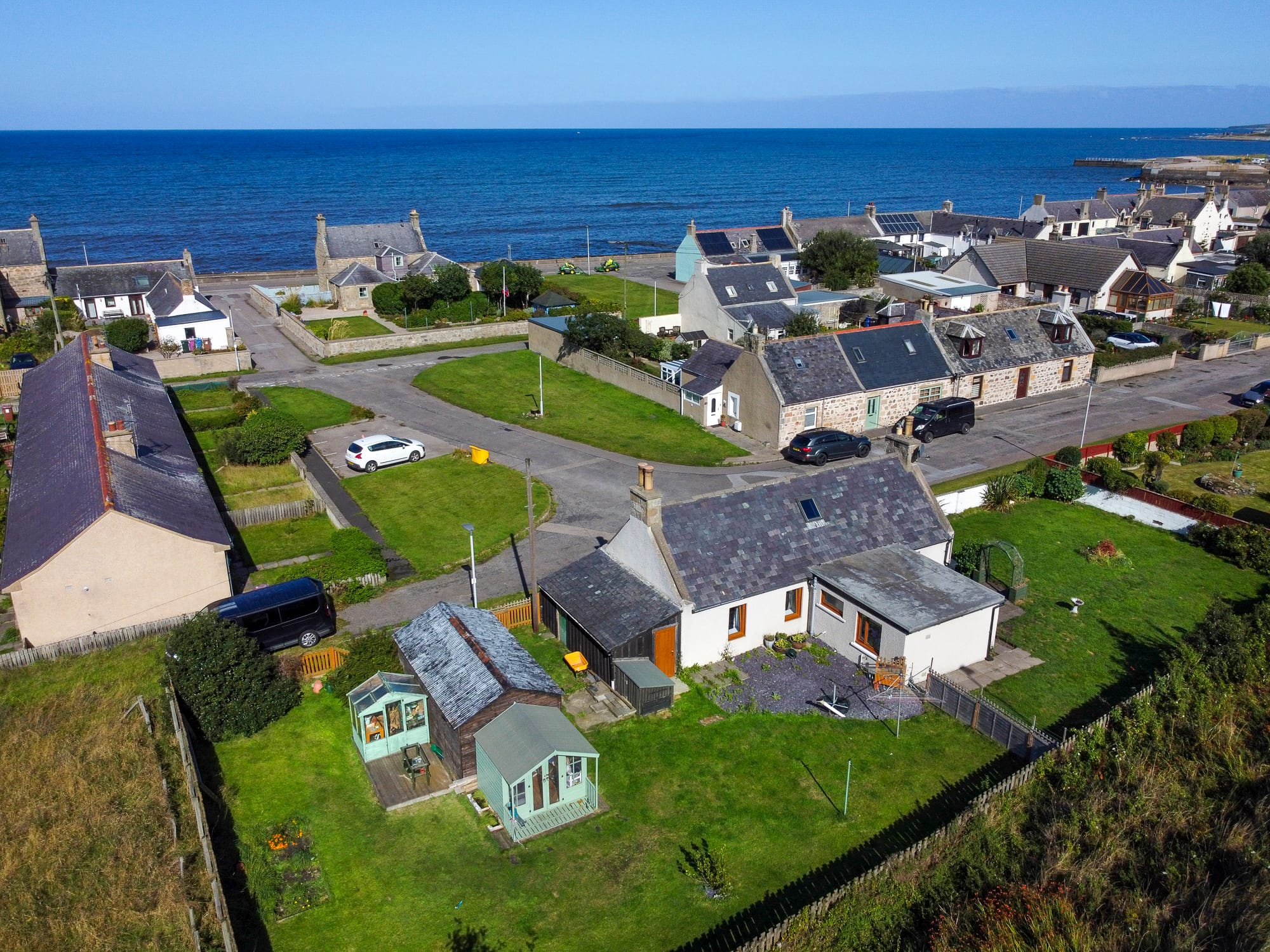 The house and street from the air
