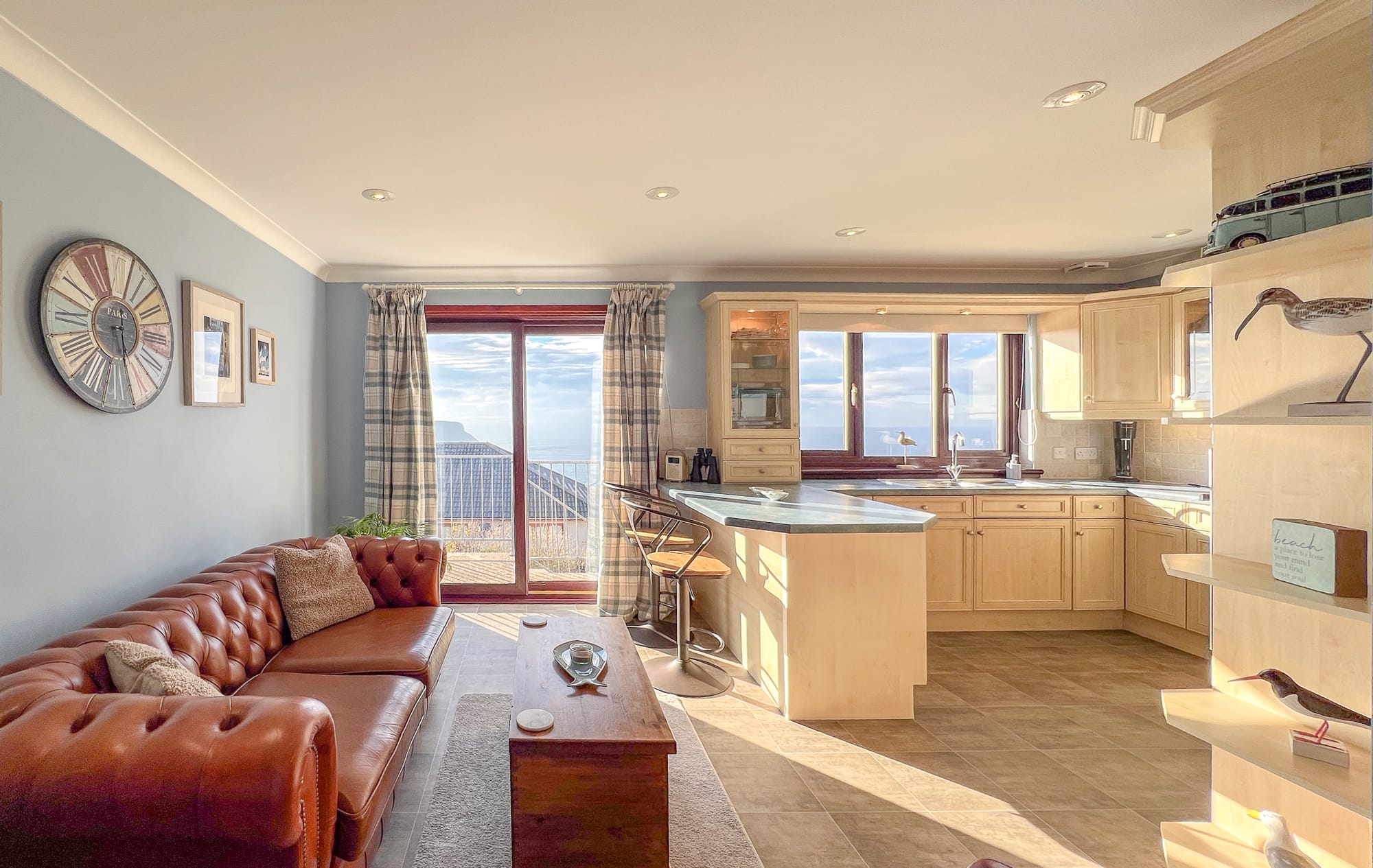 Open-plan kitchen and living area