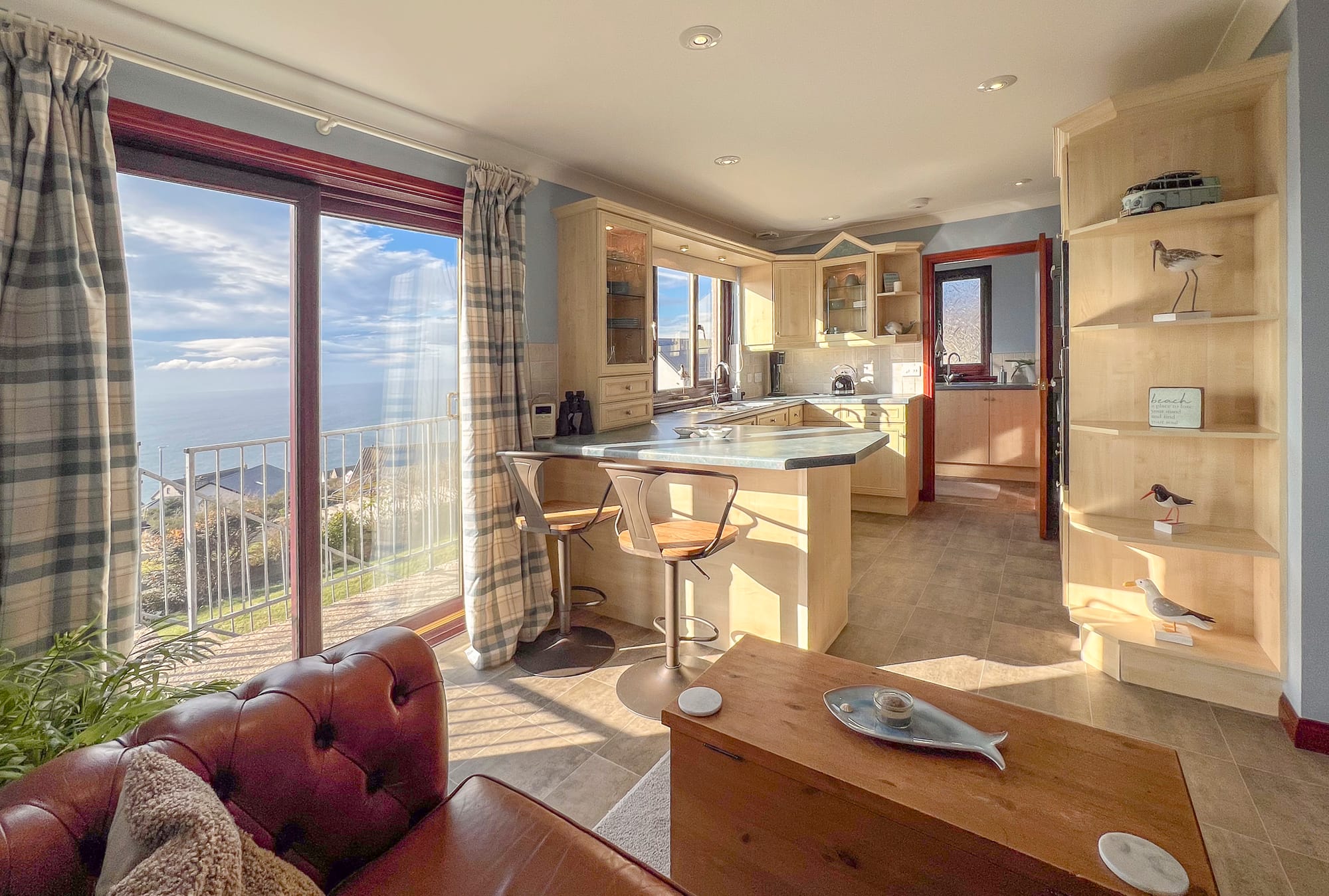 Kitchen island within the open-plan space