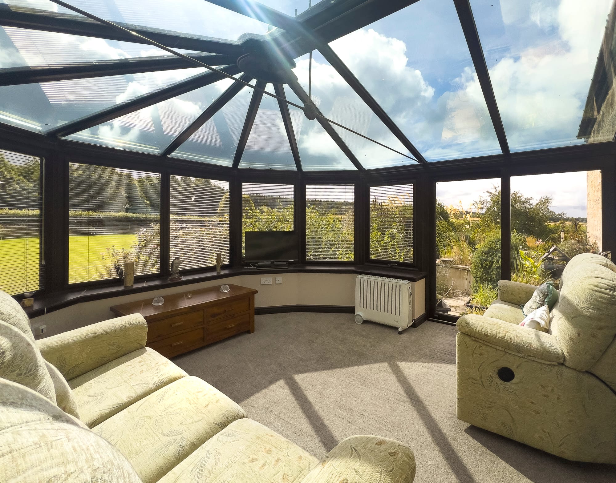 Conservatory looking out over the fields