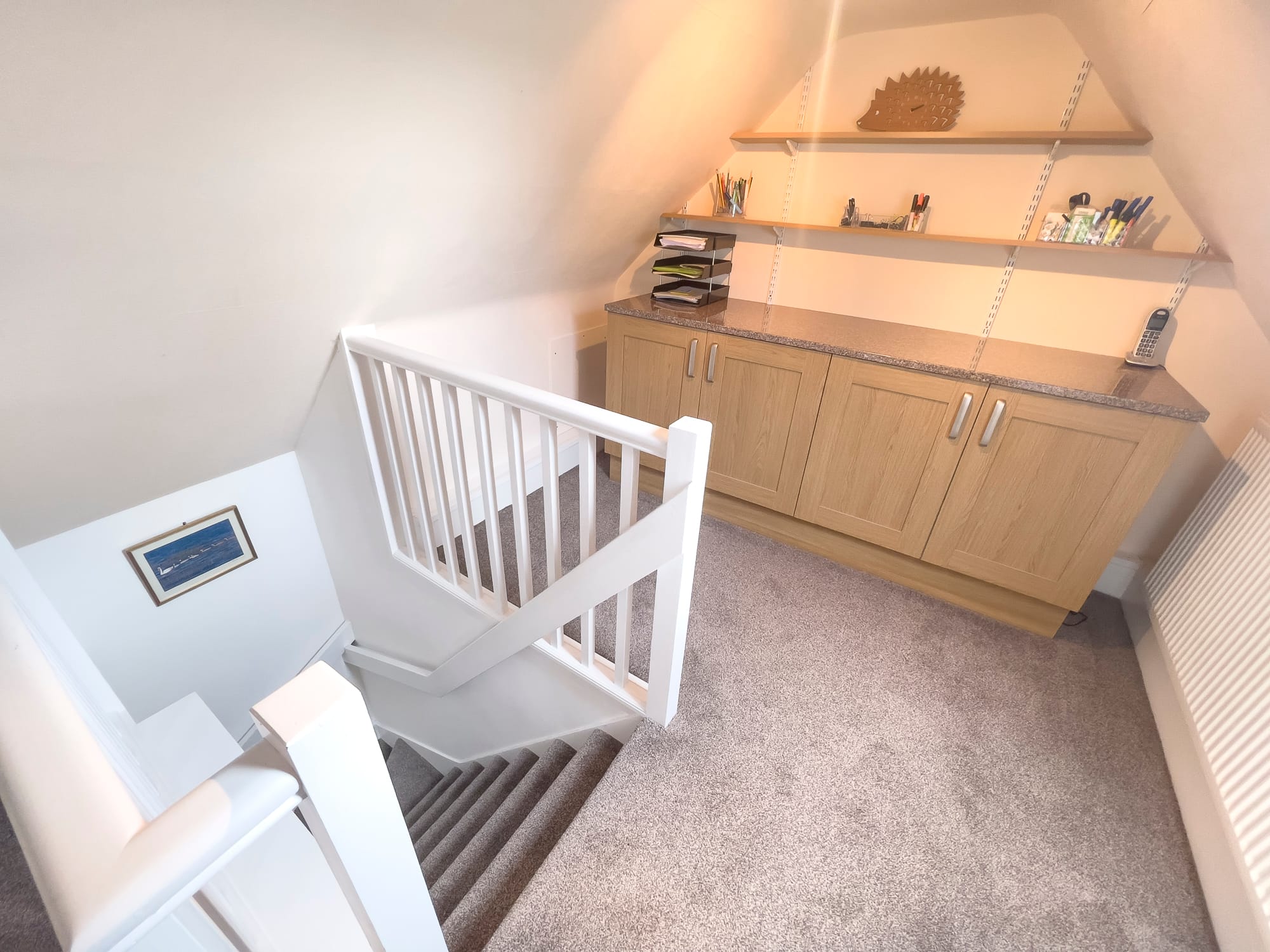 Attic office and its own stair