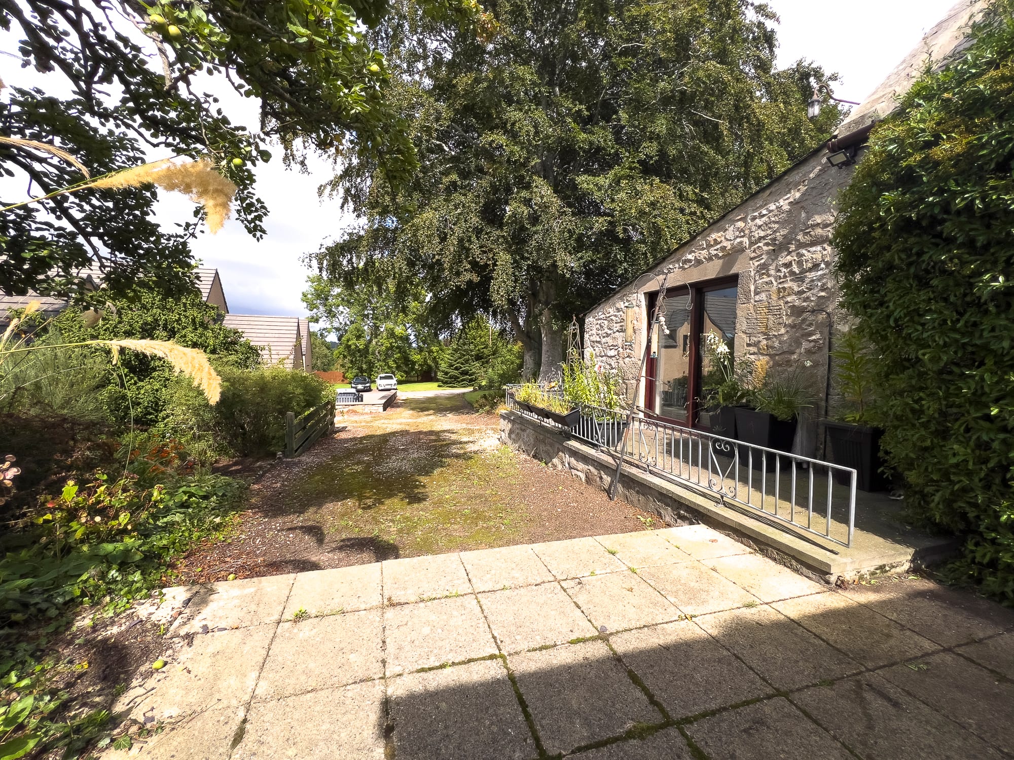 Side terrace and path