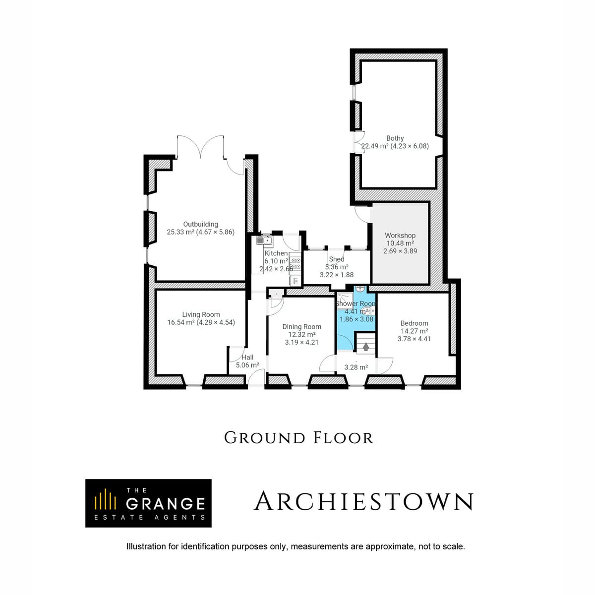 Floor plan of West End, Archiestown, Ground floor